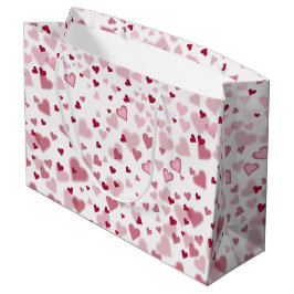 Roze Liefdevolle Hartjes Patroon Groot Cadeauzakje