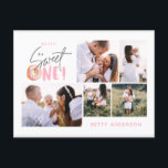 roze liefje voor donut multi - fotovakantie feestdagenkaart<br><div class="desc">multi-foto roze,  schattig,  maar liefst op uitnodiging voor de eerste verjaardag</div>