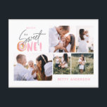 roze liefje voor donut multi - fotovakantie feestdagenkaart<br><div class="desc">multi-foto roze,  schattig,  maar liefst op uitnodiging voor de eerste verjaardag</div>