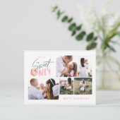 roze liefje voor donut multi - fotovakantie feestdagenkaart (Staand voorkant)