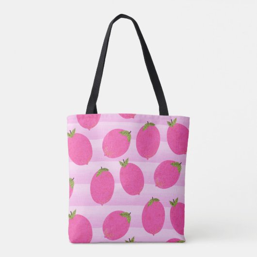 Roze liemons limonade Summer Fruit Bright Fun Chic Tote Bag (Achterkant)