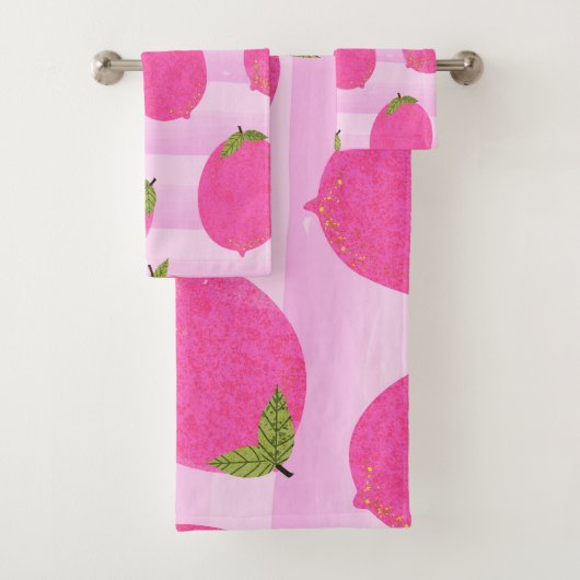 Roze liemons limonade Summer Fruit Fun Bright Bad Handdoek (Insitu)