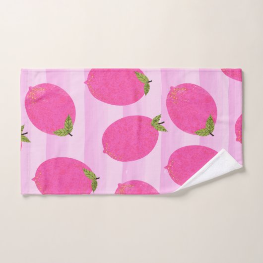 Roze liemons limonade Summer Fruit Fun Bright Bad Handdoek (Handdoek)