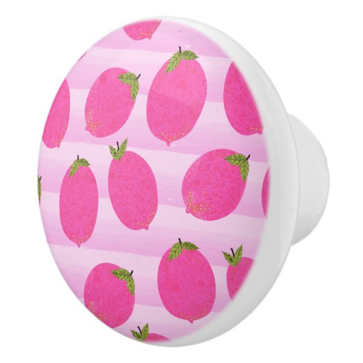 Roze liemons limonade Summer Fruit Fun Bright Keramische Knop (Rechts)