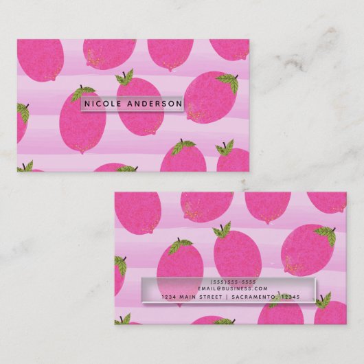 Roze liemons limonade Summer Fruit Fun Bright Visitekaartje (Voorkant / Achterkant)