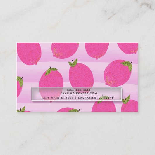 Roze liemons limonade Summer Fruit Fun Bright Visitekaartje (Achterkant)