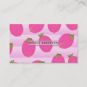 Roze liemons limonade Summer Fruit Fun Bright Visitekaartje