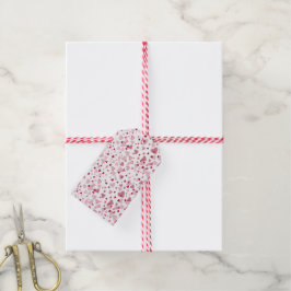 Roze Lieve Harten Patroon Cadeaulabel