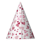 Roze Lieve Harten Patroon Feesthoedjes (Achterkant)