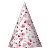 Roze Lieve Harten Patroon Feesthoedjes (Voorkant)