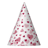 Roze Lieve Harten Patroon Feesthoedjes (Links)