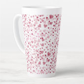 Roze Lieve Harten Patroon Latte Mok (Linkerhoek)