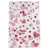  Roze Lieve Harten Patroon  Medium Cadeauzakje (Achterkant)