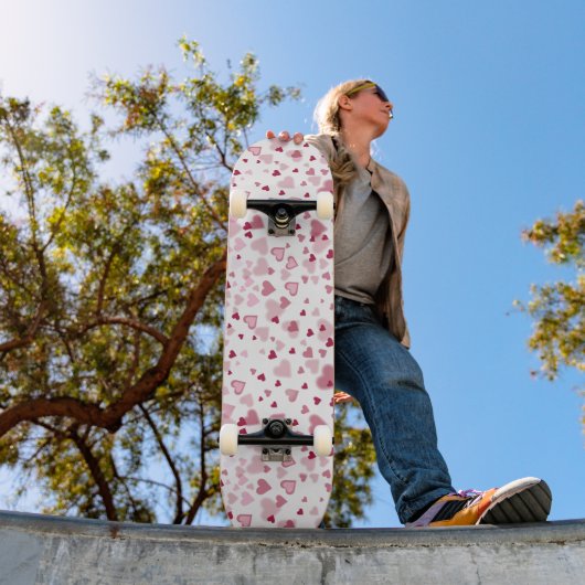  Roze Lieve Harten Patroon  Persoonlijk Skateboard (Buiten 1)