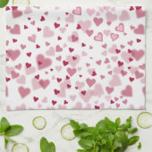Roze Lieve Harten Patroon Theedoek (Gevouwen)