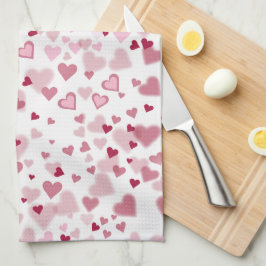 Roze Lieve Harten Patroon Theedoek