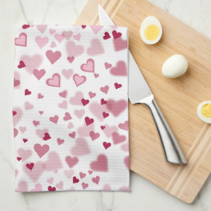 Roze Lieve Harten Patroon Theedoek