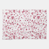 Roze Lieve Harten Patroon Theedoek (Horizontaal)