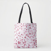 Roze Lieve Harten Patroon Tote Bag (Voorkant)