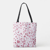 Roze Lieve Harten Patroon Tote Bag (Achterkant)