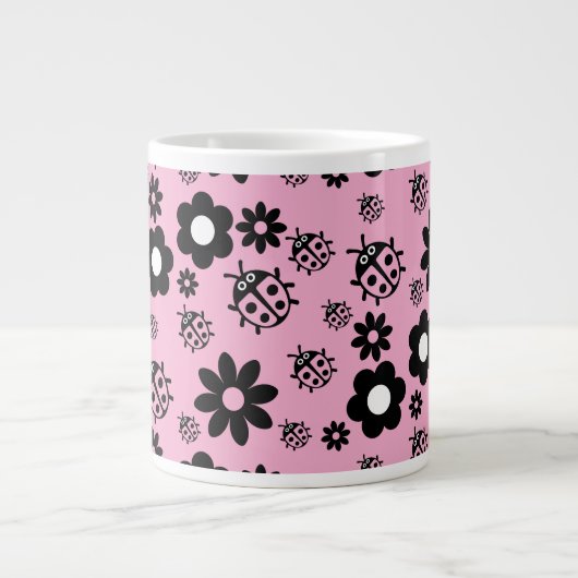 Roze Lieve Lieveheersbeestje Kinderen Grote Koffiekop (Voorkant)