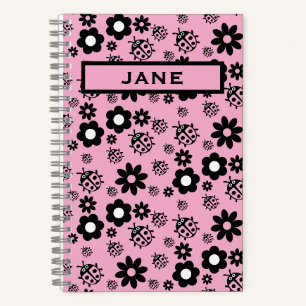 Roze lieve lieveheersbeestje kinderen notitieboek