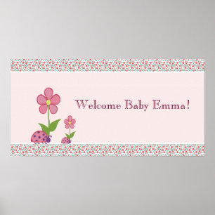 Roze Lieveboerenkaartjes Baby Shower Slinger Poster