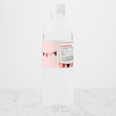 Roze lieveheersbeestje 1e verjaardag ONE Nutrition Waterfles Etiket (Achterkant)