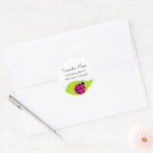 Roze lieveheersbeestje Adresetiketten Ronde Sticker (Envelop)
