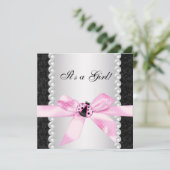 Roze lieveheersbeestje Baby Douche Uitnodigingen (Staand voorkant)