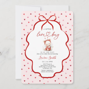 Roze lieveheersbeestje Baby Shower Meisje Kaart