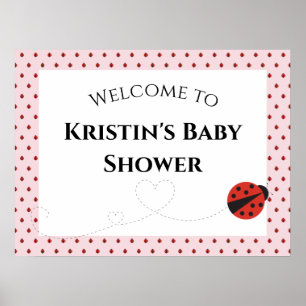 Roze lieveheersbeestje Baby shower Welkomstbord Poster