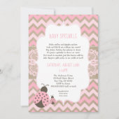 Roze lieveheersbeestje Baby Sprinkle, meisje baby  Kaart (Voorkant)