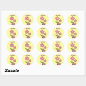 Roze lieveheersbeestje bloem Sticker (Vel)