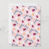 Roze Lieveheersbeestje Blond Meisje Baby Shower Ui Kaart (Achterkant)