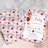 Roze Lieveheersbeestje Blond Meisje Baby Shower Ui Kaart