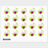 Roze lieveheersbeestje cupcake toppers ronde sticker (Vel)