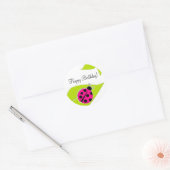 Roze lieveheersbeestje cupcake toppers ronde sticker (Envelop)