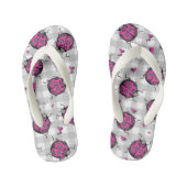 Roze Lieveheersbeestje Gingham Kinderen Flip Flops (Voetbed)