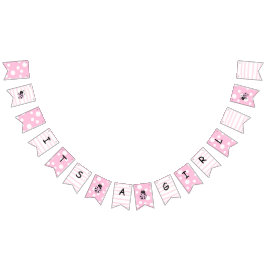 Roze lieveheersbeestje is een meisje Baby shower Vlaggetjes