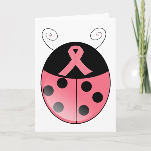 Roze Lieveheersbeestje Kaart (Voorkant)