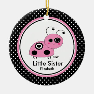 Roze lieveheersbeestje Little Sister Christmas Orn Keramisch Ornament