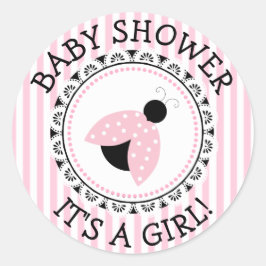 Roze lieveheersbeestje meisje Baby shower Stickers