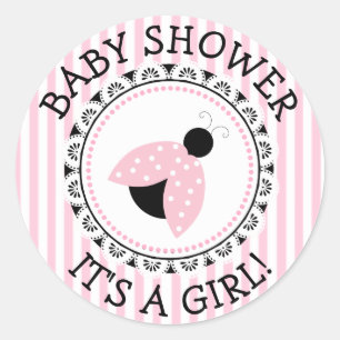 Roze lieveheersbeestje meisje Baby shower Stickers