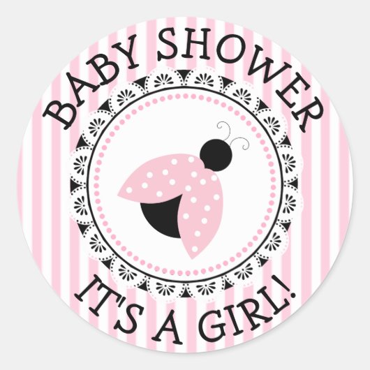 Roze lieveheersbeestje meisje Baby shower Stickers (Voorkant)