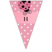 Roze lieveheersbeestje polka dot verjaardagsbanner vlaggetjes (Tweede vlag)