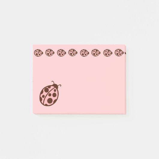 Roze lieveheersbeestje Post It Notes Gift (Voorkant)