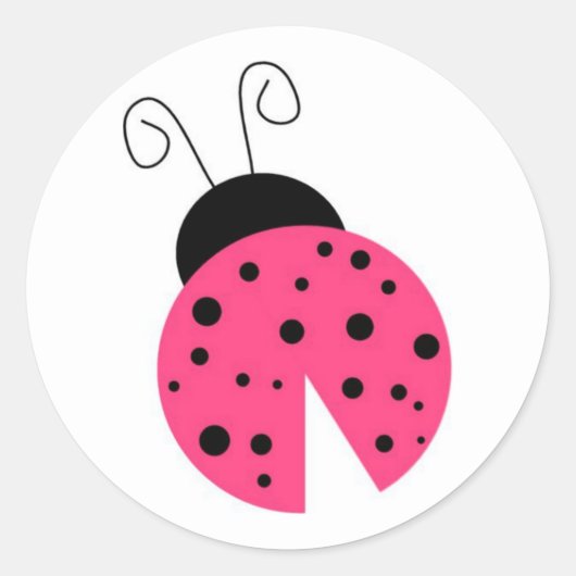 Roze lieveheersbeestje Sticker (Voorkant)