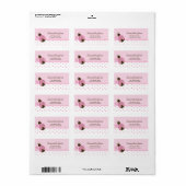 Roze lieveheersbeestje trendy stip adres label (Full Sheet)
