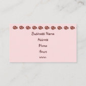 Roze lieveheersbeestje Visitekaartjes (Achterkant)